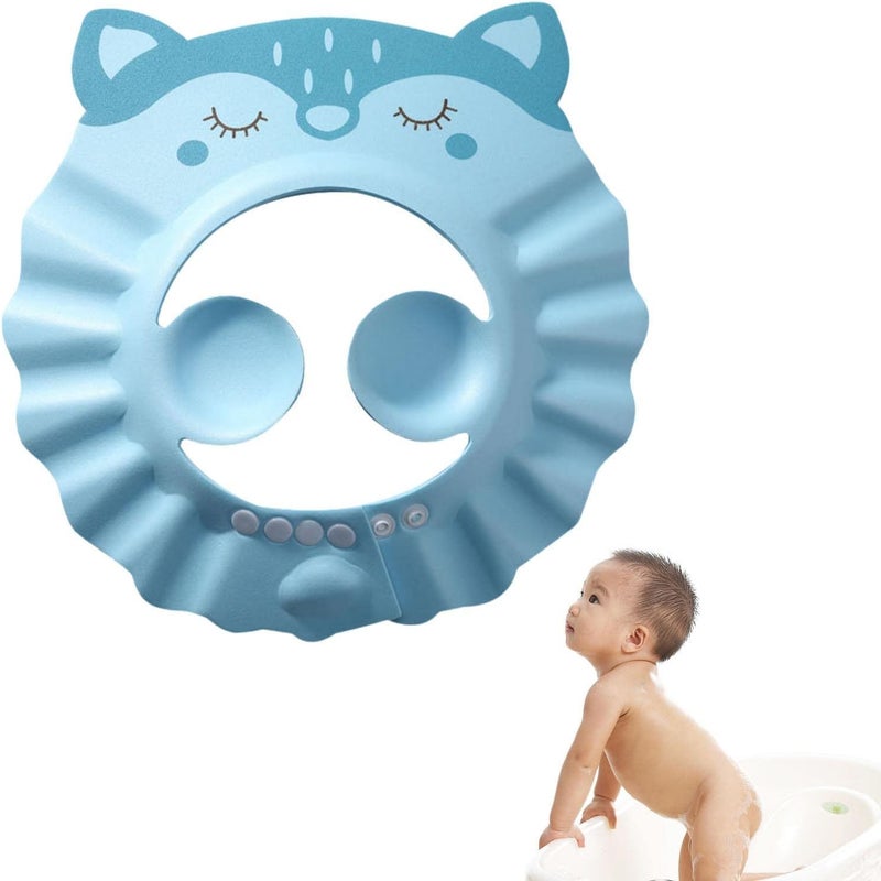 ويوبلز قبعة استحمام للأطفال قابلة للتعديل لحماية العينين والأذنين والوجه، غطاء لغسل شعر الأطفال، قبعة استحمام للأطفال، واقي للشعر، أدوات مساعدة لغسل الشعر بالشامبو للأطفال الصغار والكبار، قبعة استحمام - Image 2